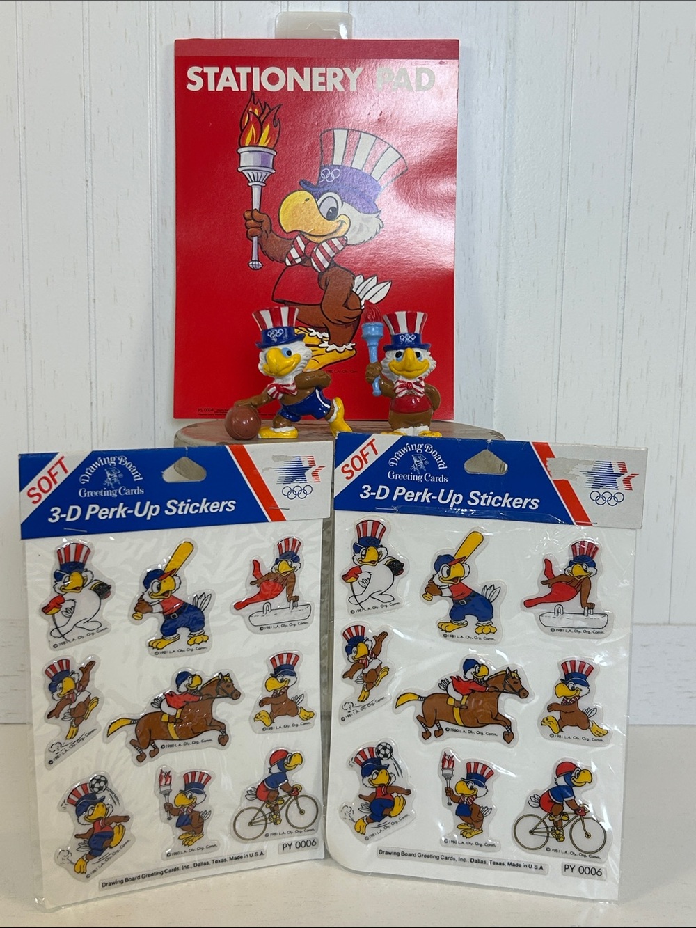 Vintage 1984 LA Olympics Sam Eagle 5 Piece Collectible Lot